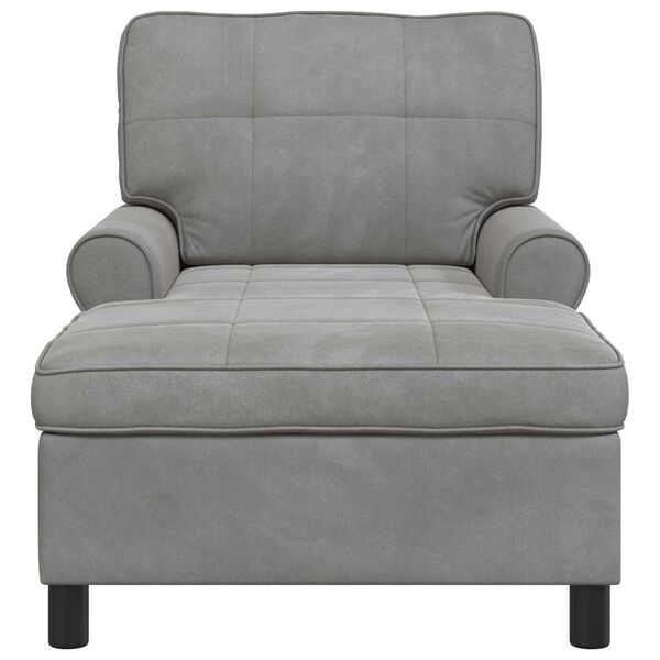 vidaXL Chaise Lounge Grigio chiaro 91 x 157 x 91 cm Velluto