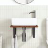 vidaXL Ripiano a Parete per Lavabo in Acciaio e Massello di Rovere