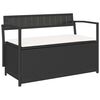 vidaXL Panca Portaoggetti da Giardino con Cuscino in Polyrattan Nero