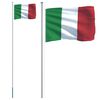 vidaXL Asta e Bandiera Italia 6,08 m Alluminio
