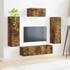 vidaXL Set mobile TV 4 pcs Rovere fum&eacute; Legno multistrato
