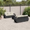vidaXL Set Divani da Giardino con Cuscini 7pz Nero Polyrattan