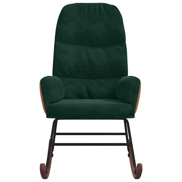 vidaXL Sedia da Pranzo Verde Scuro in Velluto