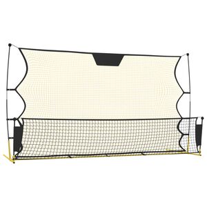 vidaXL Rete Rimbalzante da Calcio Nera Gialla 183x85x120cm Poliestere