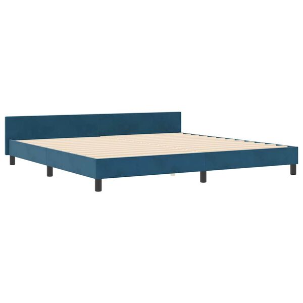 vidaXL Letto a molle con testiera Blu Scuro 200 x 200 cm Velluto