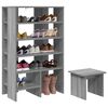 vidaXL Mobile per scarpe 2 pcs Grigio Sonoma Legno multistrato