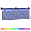 vidaXL Testiera sospesa Con luce LED Blu jeans Tessuto