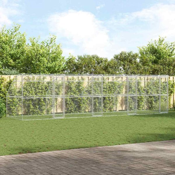 vidaXL Cuccia per cani 4 pcs Argento 8 x 2 x 2 m Acciaio zincato