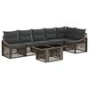 vidaXL Set Divano da Giardino 7 pz Grigio e Grigio Scuro polyrattan