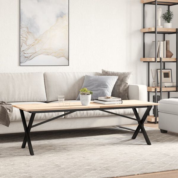 vidaXL Telaio Gambe a X per Tavolino da Salotto 140x30x43cm in Acciaio