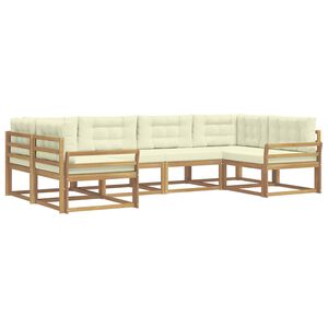 vidaXL Set di divani da esterno 6 pz Bianco e Crema