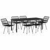 vidaXL Set da Pranzo per Giardino 7 pz Nero