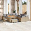vidaXL Set Divano da Giardino con cuscino 13 pcs beige e grigio chiaro