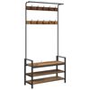 vidaXL Appendiabiti con lo scaffale Legno vecchio 95 x 34 x 184 cm