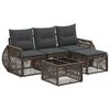vidaXL Set Divano da Giardino 5 pz Grigio e Grigio Scuro polyrattan