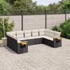 vidaXL Set Divani da Giardino 9 pz con Cuscini Nero in Polyrattan