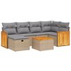 vidaXL Set Divano da Giardino 7 pz con Cuscini Beige Misto Polyrattan