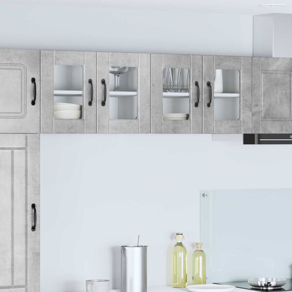 vidaXL Mobile da cucina con porta 2 pcs Grigio cemento 60 x 31 x 40 cm