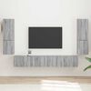 vidaXL Set mobile TV 4 pcs Grigio Sonoma Legno multistrato