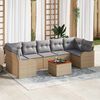 vidaXL Set Divano da Giardino con cuscino 8 pcs Beige polyrattan