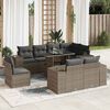 vidaXL Set Divano da Giardino 9 pz con Cuscini Grigio in Polyrattan