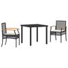 vidaXL Set da Pranzo per Giardino con cuscino 5 pcs Nero Rattan