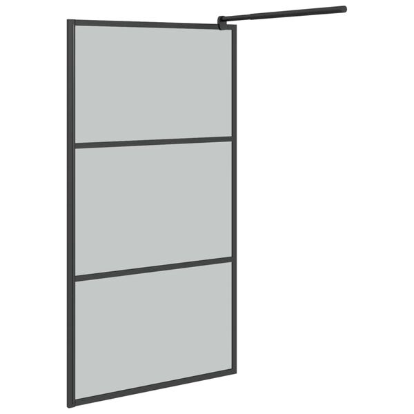 vidaXL Parete Doccia Walk in 115x195 cm in Vetro Scuro ESG Nero