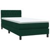 vidaXL Giroletto a Molle con Materasso Verde Scuro 90x220 cm Velluto