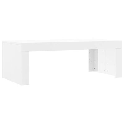 Tavolino Da Salotto VidaXL Bianco Lucido 102x50x44 Cm - Legno Multistrato Con 2 Ante E Scomparti