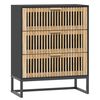 vidaXL Credenza Nera 60x30x75 cm in Legno Multistrato