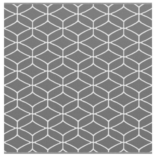 vidaXL Tappeto da esterno ARAKIL Grigio e bianco 250 x 250 cm PP