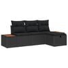 vidaXL Set Divano da Giardino 4 pz Nero polyrattan