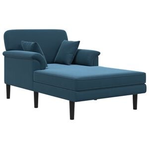 vidaXL Chaise longue Blu Velluto