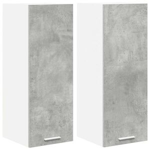 vidaXL Armadio pensile 2 pcs Grigio Cemento e Bianco 30 x 31 x 80 cm