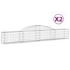vidaXL Cesti Gabbioni ad Arco 2 pz 300x30x40/60 cm Ferro Zincato