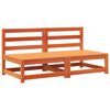 vidaXL Divani Senza Braccioli Giardino 2pz Marrone Cera 70x70x67 Pino