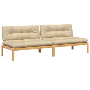 vidaXL Divani Centrali Pallet Giardino 2pz con Cuscini Massello Acacia