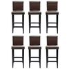 vidaXL Sgabelli da Bar 6 pz Marrone Scuro in Similpelle