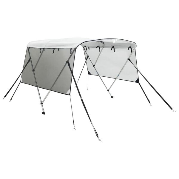 vidaXL Bimini di Prua Pareti Laterali Rete 3 Archi 183x(170-182)x137cm