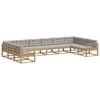 vidaXL Set di divani da esterno 10 pz Bianco e Grigio Chiaro