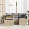 vidaXL Set Divano da Giardino con cuscino 5 pcs Beige polyrattan