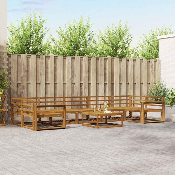 vidaXL Set di divani da esterno 8 pcs Naturale