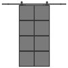 vidaXL Porta Scorrevole Ferramenta Nera 102,5x205 cm Vetro Temperato