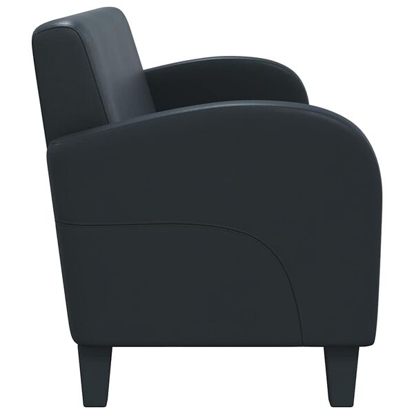 vidaXL Divano a 3 Posti in Pelle Sintetica Nero