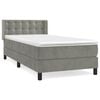 vidaXL Giroletto a Molle con Materasso Grigio Chiaro 100x200cm Velluto