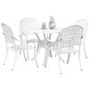 vidaXL Set da Pranzo per Giardino 5 pcs Bianco Alluminio