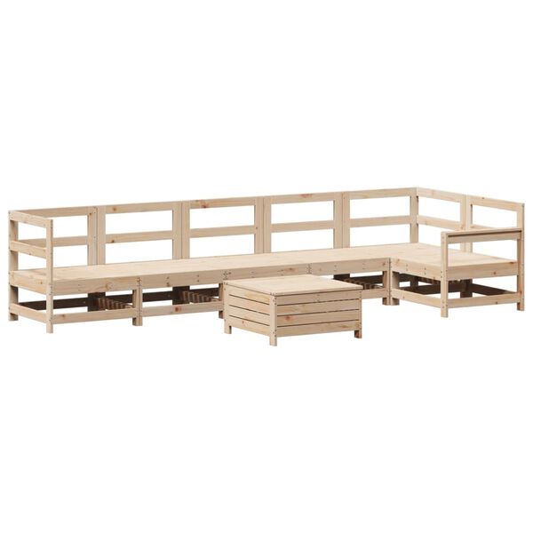 vidaXL Set Divani da Giardino 7 pz in Legno Massello di Pino