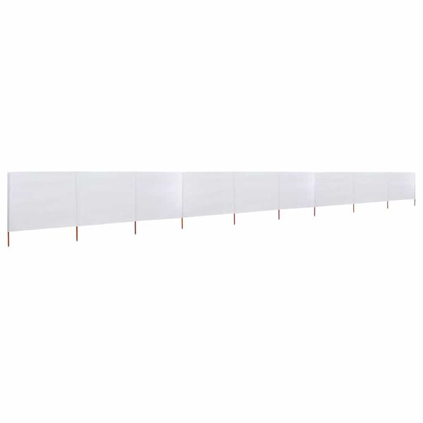 vidaXL Paravento a 9 Pannelli in Tessuto 1200x160 cm Bianco Sabbia