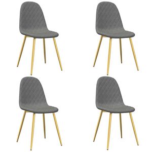 vidaXL Sedie da Pranzo 4 pz Grigio Chiaro in Velluto