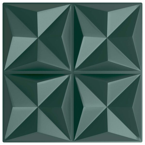 vidaXL Pannelli da parete 48 pcs Verde Origami 50 x 50 cm Schiuma XPS